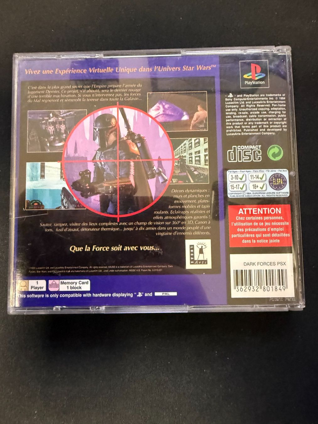 Sony Giochi: Star Wars Dark Forces - PS1 – Usato da Pont-de-la-Morge venduto da Darfal 3