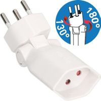 Stecker/Kupplung Clip-Clap 1×T13 180+130° weiss
