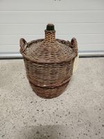 Korbflasche, Weinflasche, Dekoflasche mit Korb, Vintage