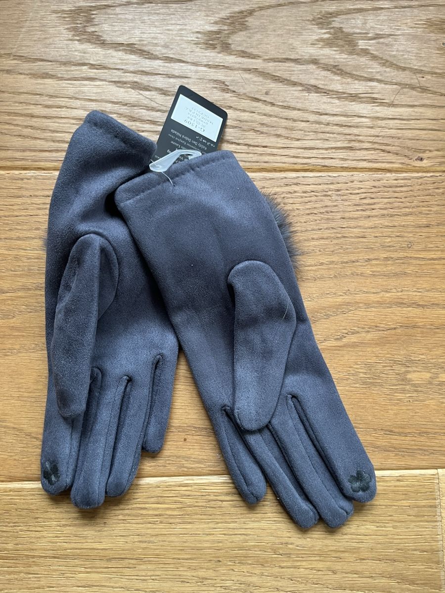 Guanti & manicotti: Winterhandschuhe mit Fellbommel, neu, Gr. M, Grau – Nuovo e nell'imballaggio originale da Wädenswil venduto da Iana32 1