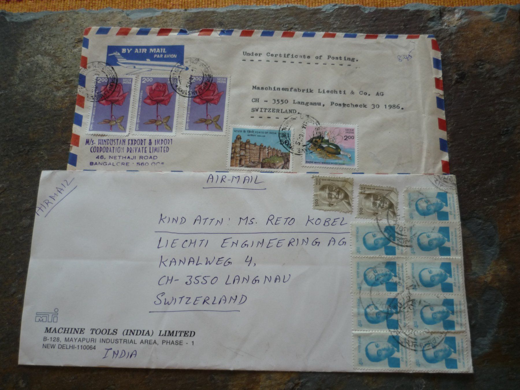 Tutti i francobolli: Alte Briefe mit Briefmarken aus Indien. – Usato da Langnau i. E. venduto da Laendu7000 2