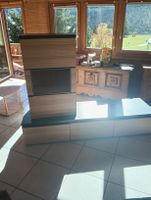 Wohnwand Kombination Holzoptik mit Vitrine gebraucht