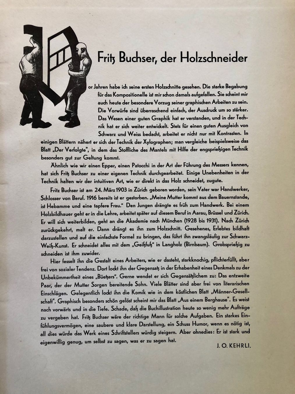Xilografie: Buch "Holzschnitte" von Fritz Buchser – Usato da Winterthur venduto da Barunggeli 3