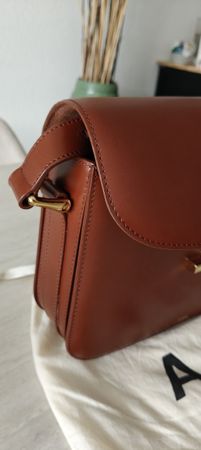 APC brand, cognac brown leather handbag, like new!