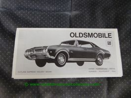 Oldsmobile Modellprogramm 1969 deutsch/französisch GM-Biel