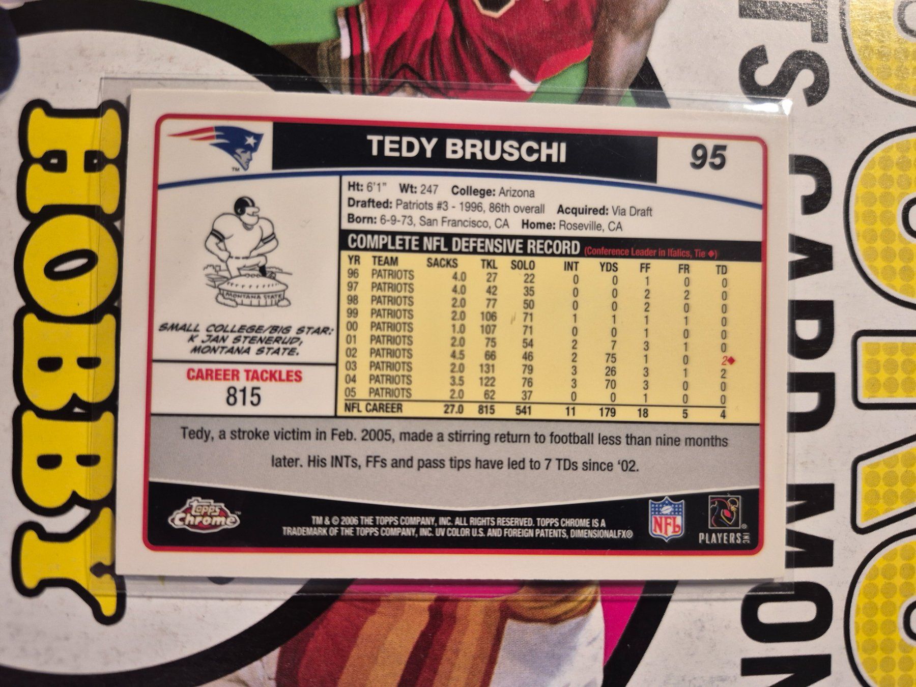 Topps Carte collezionabili: NFL Tedy Bruschi New England Patriots – Usato da Treiten venduto da Sauber73 1