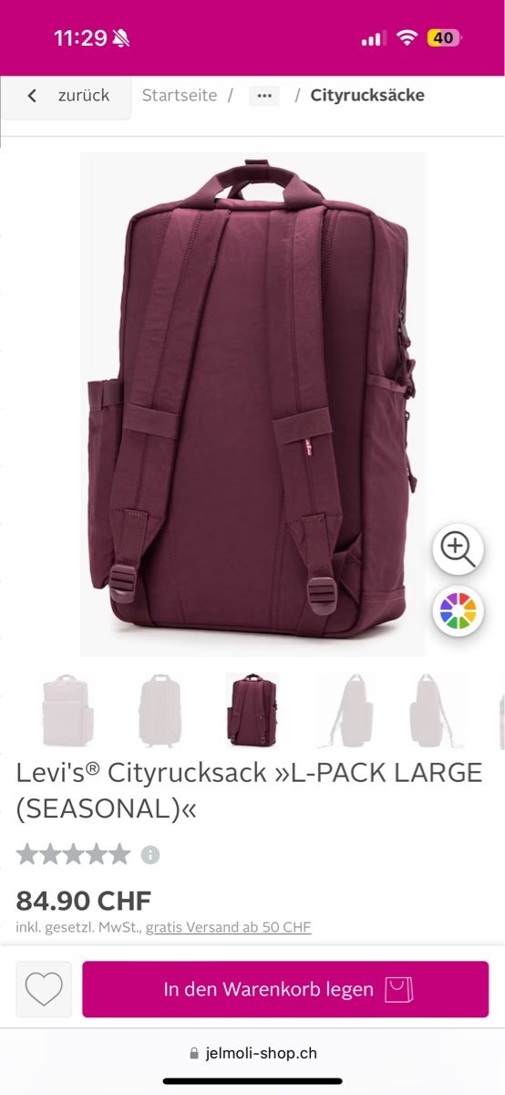 Levi's Zaini: Levi's PACK LARGE SEASONAL - Rucksack Orginalpreis 85.- – Nuovo e nell'imballaggio originale da Zürich venduto da luxuryoutlet1 7