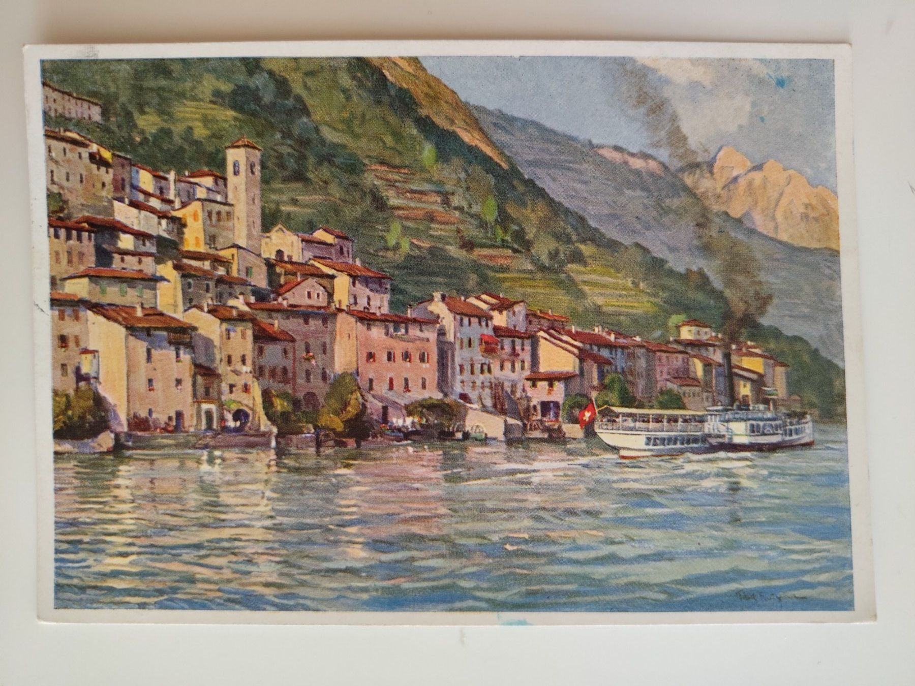 Ansichtskarten: Dampfschiff Gandria dat. 1951 – Gebraucht aus Ohmstal von Lebensfreude05