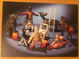 Postkarte Zirkus Figuren