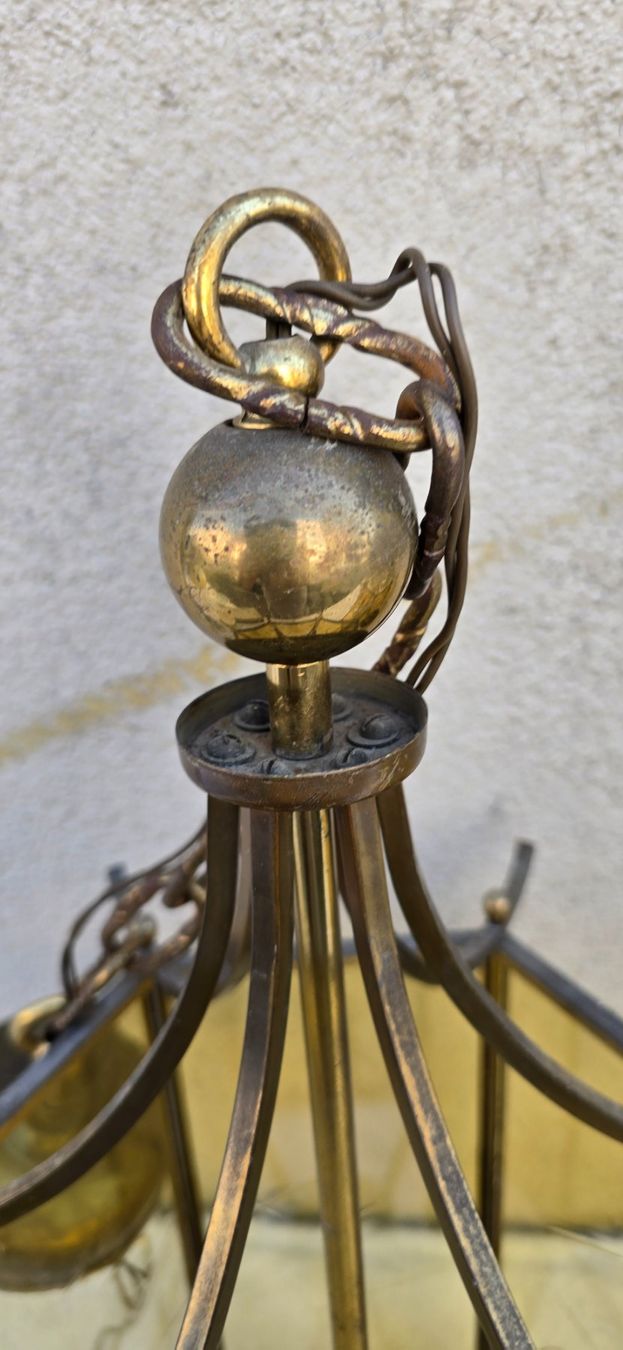 Lampadari & plafoniere: 2 Pendelleuchte, Laterne aus Messing und Glas – Usato da Basel venduto da Jcva 8