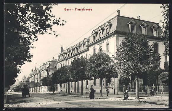 Cartoline postali: Bern, Partie mit Passanten an der Thunst – Usato da Berlin venduto da bartko-reher