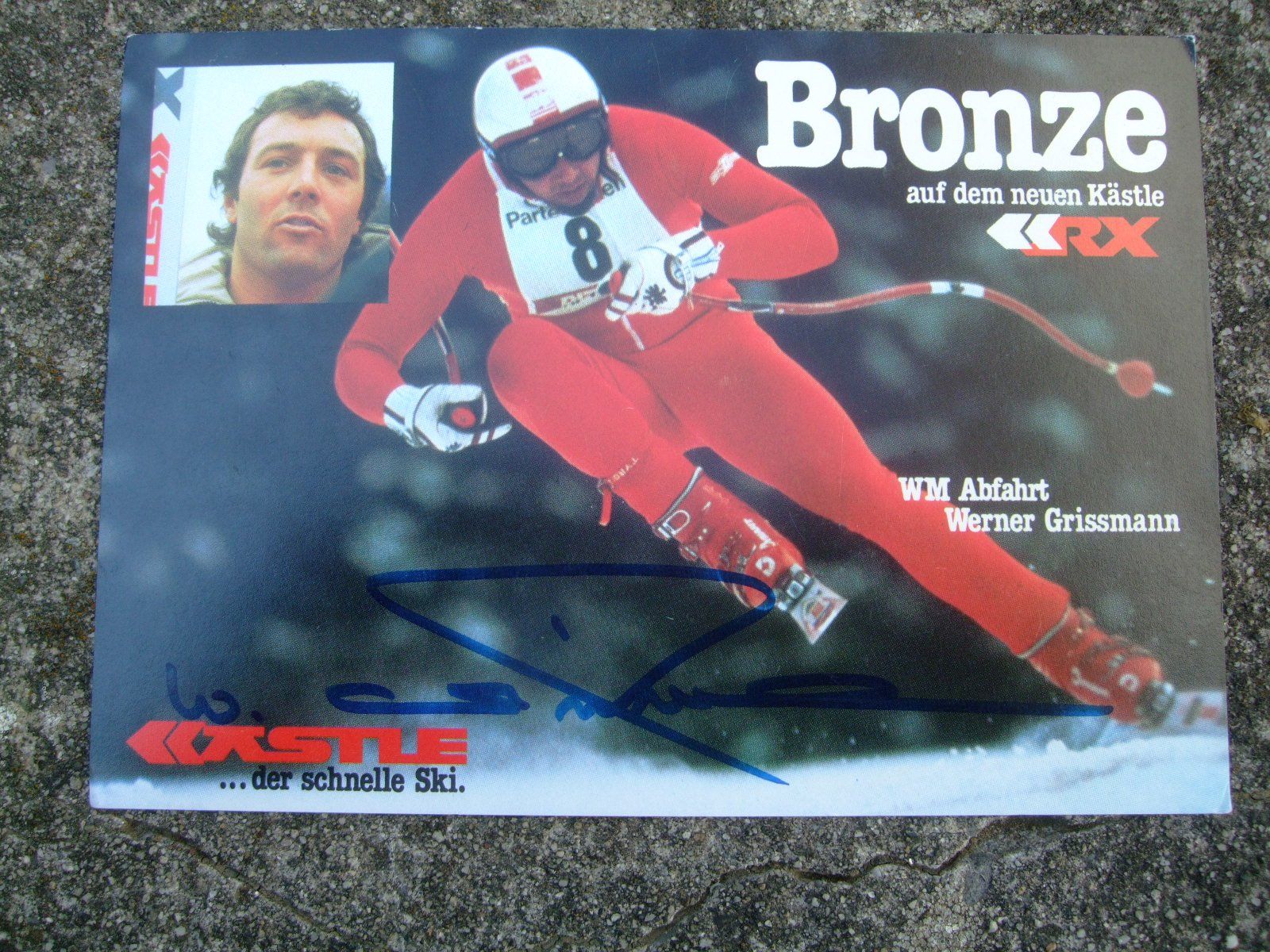 Autografi: WERNER GRISSMANN (AUT) SKISTAR AUTOGRAMMKARTE – Usato da Schachen b. Reute venduto da Dzestar