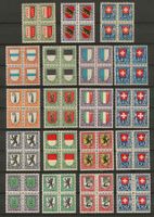 Pro Juventute 1921 - 1931 im Viererblock */**