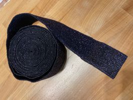 Textilband elastisch Schwarz-Violett / 4 Meter
