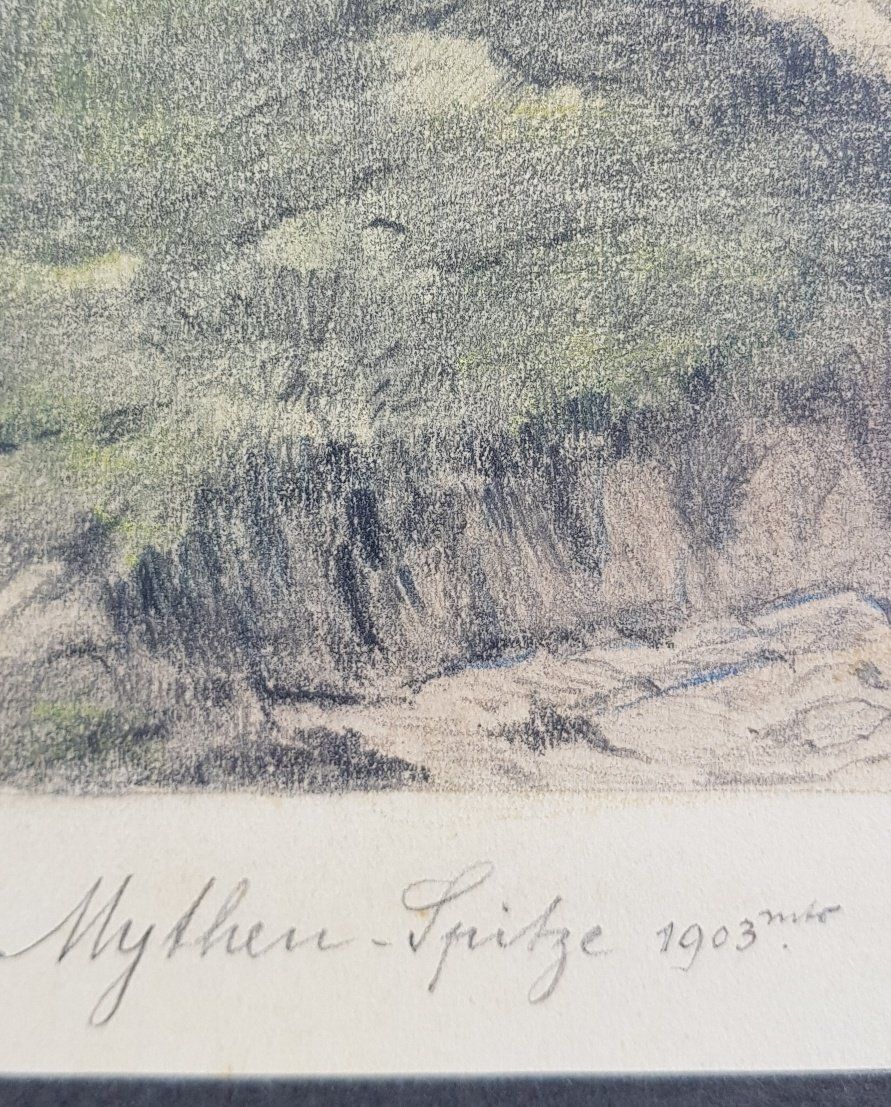 Dipinti: Mythen Spitze  1906  -   H. Baumgartner – Usato da Horw venduto da Kunstreich7 3