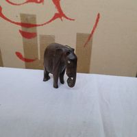 2 kleine Elefanten aus Holz  handgeschnitzt  Deko Set