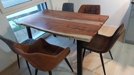 6 Polsterstühle:  2x Cognac / 2x Dunkelbraun / 2x Cappuccino
