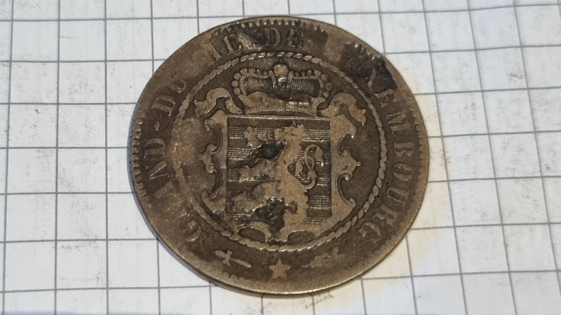 Tutti le monete: Pièce de collection: Luxembourg - 10 centimes 1854. – Usato da Vésenaz venduto da labonnevente83