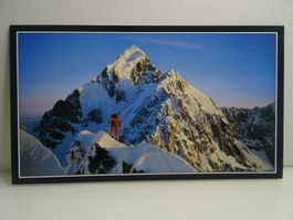 Mount Cook Neuseeland Postkarte mit Bergsteiger 12 cm x18cm
