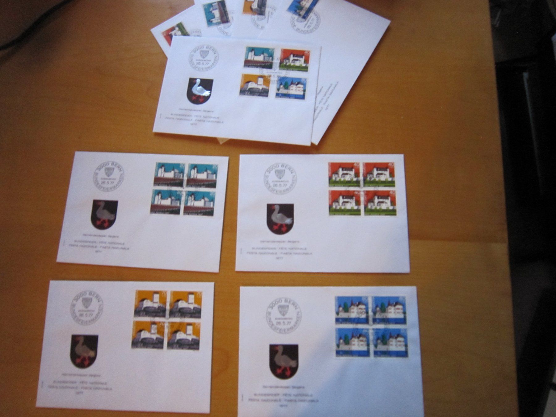 Tutti i francobolli: PP 1977 FDC Serie einzeln und 4er – Usato da Gordola venduto da Polentaefung