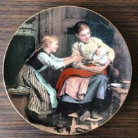 Sammelteller: Das erste Lächeln, Albert Anker, Langenthal P.