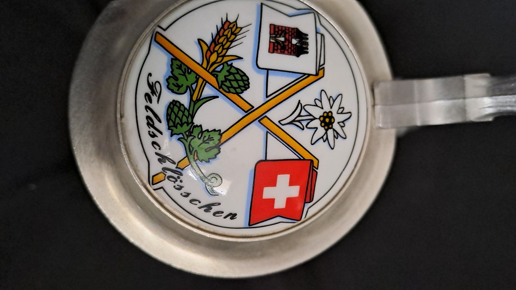 Feldschlösschen Gläser: 3 Bierkrüge Glas Zinn Deckel – Gebraucht aus Deitingen von Soya1 3