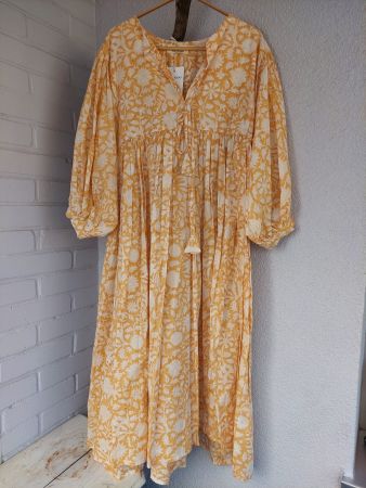 Midi Dress – Hand Block Print in S/M & L/XL