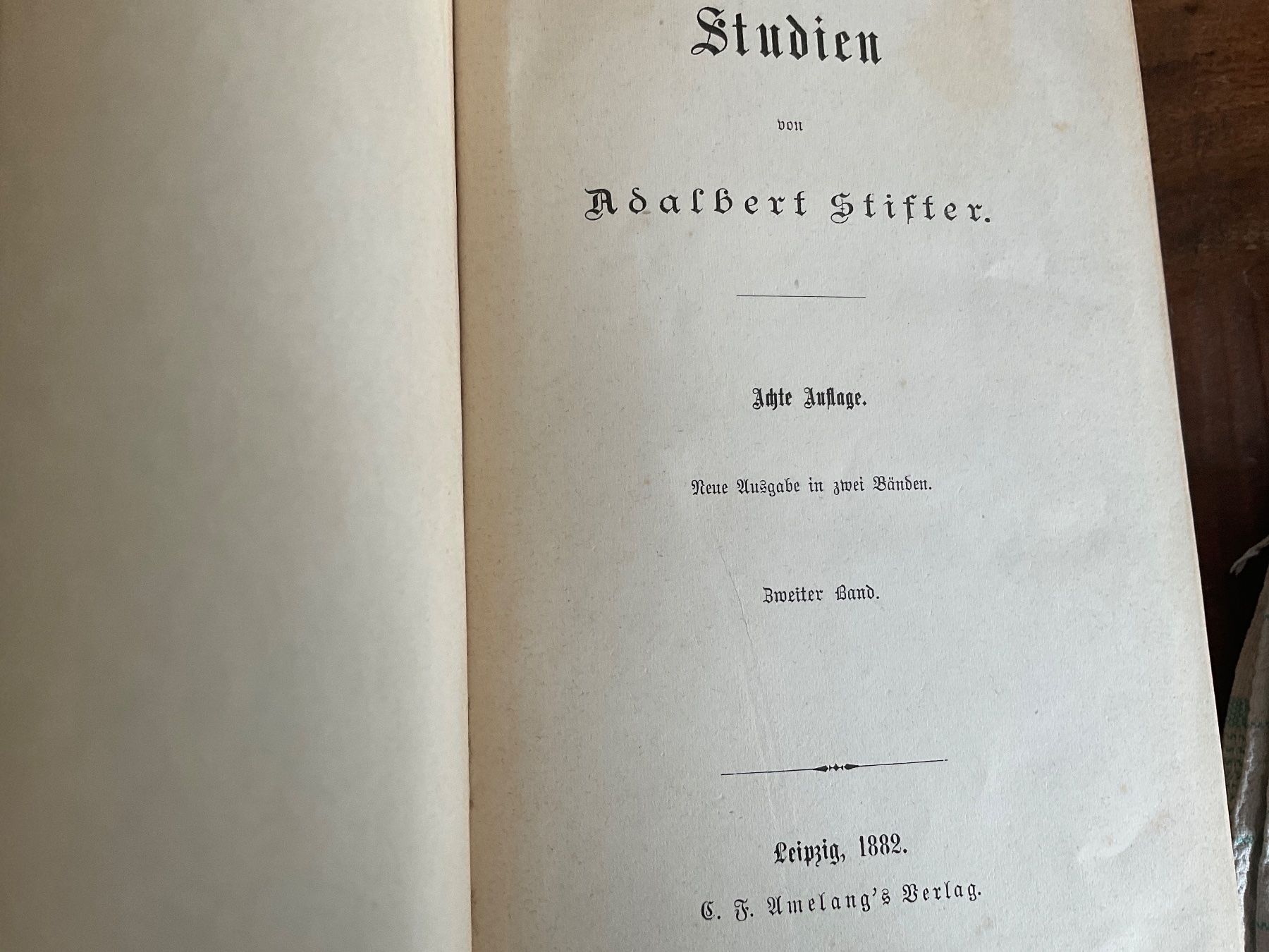 Libri: Studien. 1. und 2. Band. Stifter, Adalbert – Usato da Avenches venduto da Zurcal 2