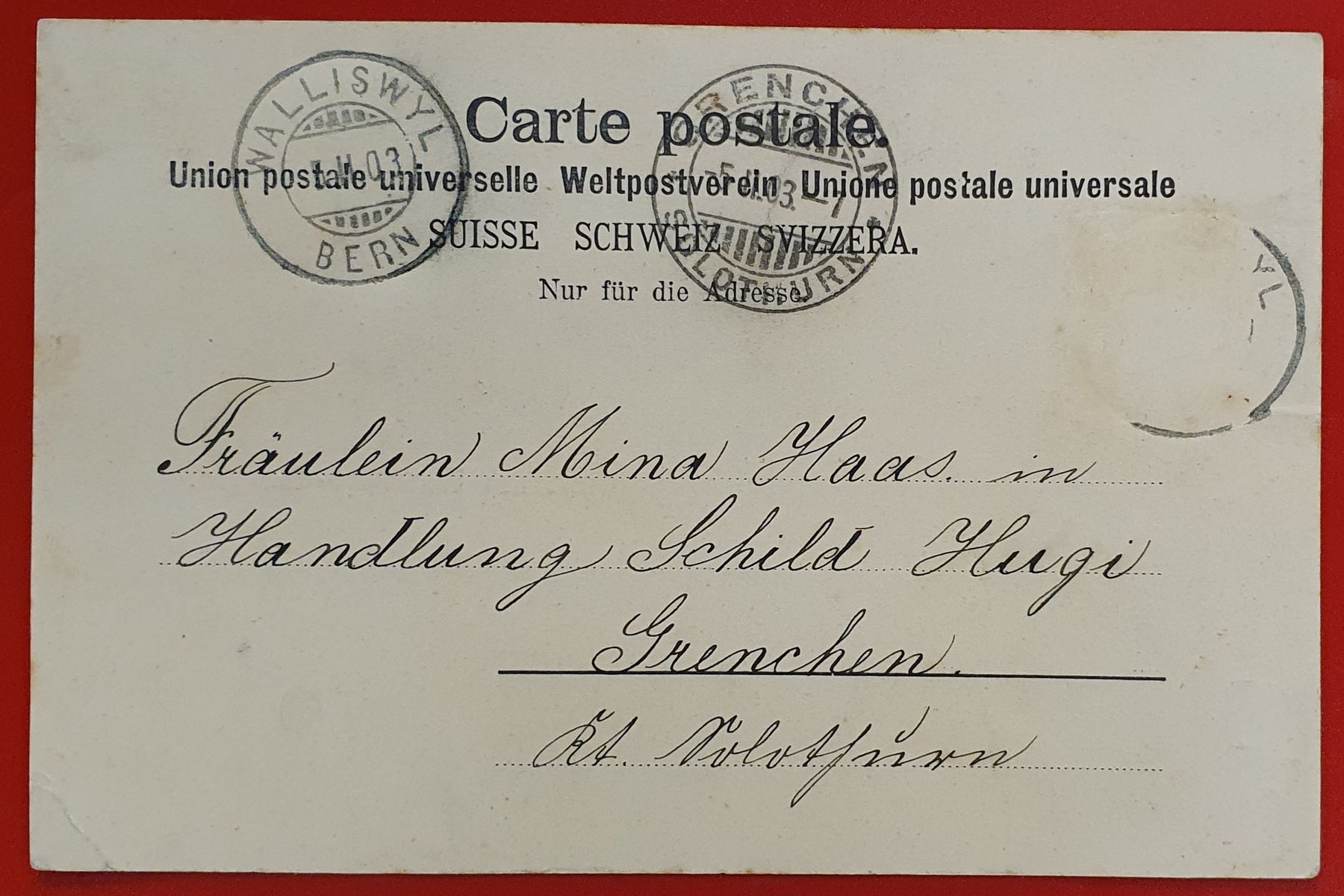 Ansichtskarten: Gruss aus Walliswyl = Wangen 1903 – Gebraucht aus Kreuzlingen von Rschweiz1 1
