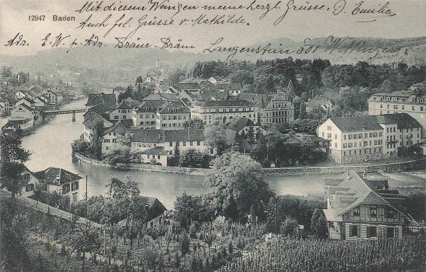 Cartoline postali: Baden – Usato da Biasca venduto da Blenio71