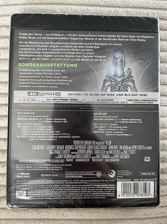 Alle DVDs: Alien 4K UHD  – Gebraucht aus Winterthur von Geilotime 1