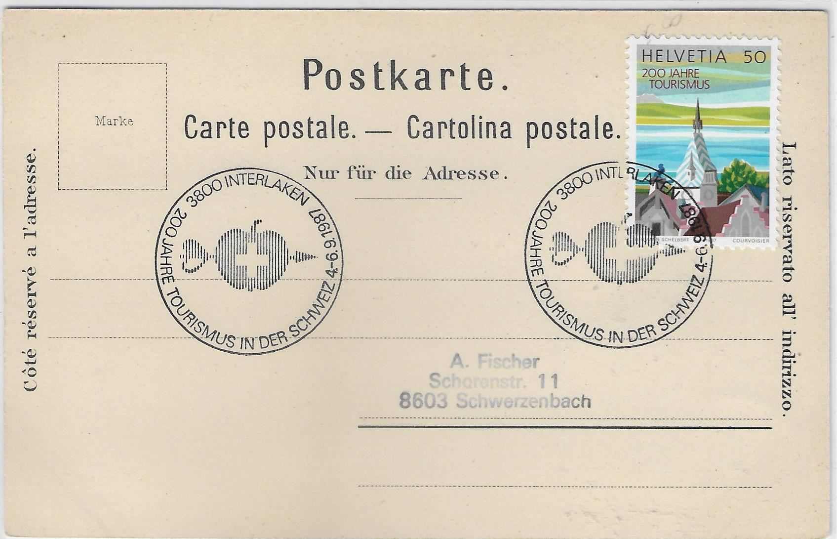 Ansichtskarten: Gruss aus Merligen - Litho – Gebraucht aus Ettingen von Kartenplanet 1
