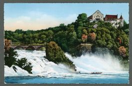 AK color Rheinfall ZH,SH Schloss Laufen ≈ 1950
