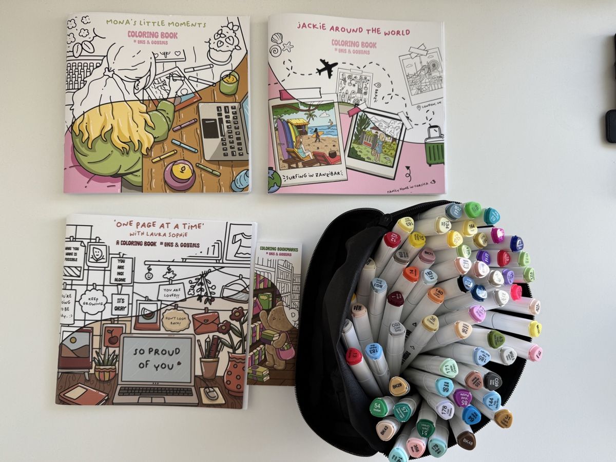 Penna & Evidenziatori: 3 Malbücher Set "Lines & Goodtimes" mit alkohol Marker PRO – Nuovo e nell'imballaggio originale da Marbach SG venduto da s.oehler