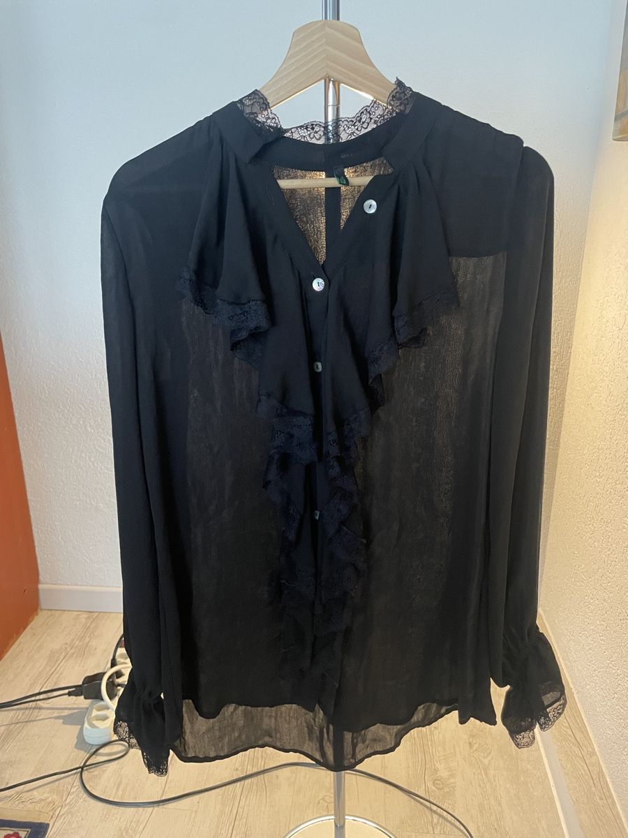 Blusen: Elegante schwarze Bluse mit Spitzen, Grösse M – Neu (gemäss Beschreibung) aus Meierskappel von Hala03