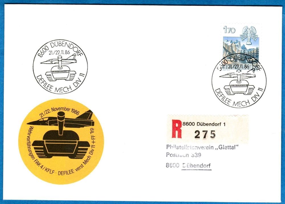 1986 Defilee Mech Div 11 Sonderstempel | Kaufen auf Ricardo
