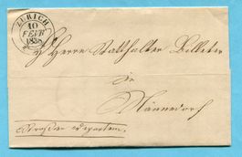 Faltbrief von Zürich nach Männedorf 1838