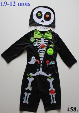 Costume squelette / Skelett t. 9 - 12 mois