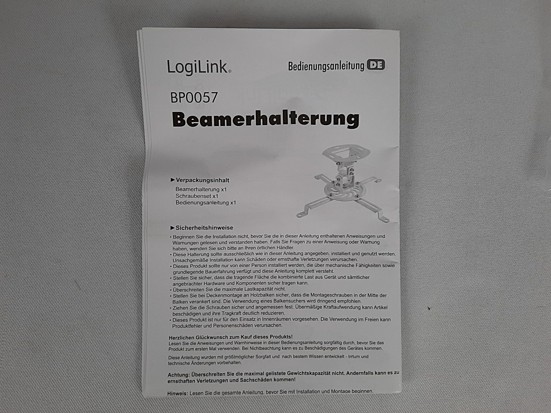 Supporti a parete: LOGILINK Beamerhalterung – Nuovo (secondo la descrizione) da Beinwil am See venduto da Restwert_Beinwil 3