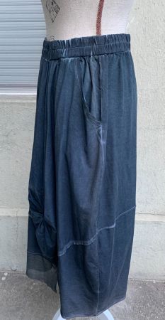 Superbe jupe 95%coton jersey LUUKAA bleu pétrole neuf t.1