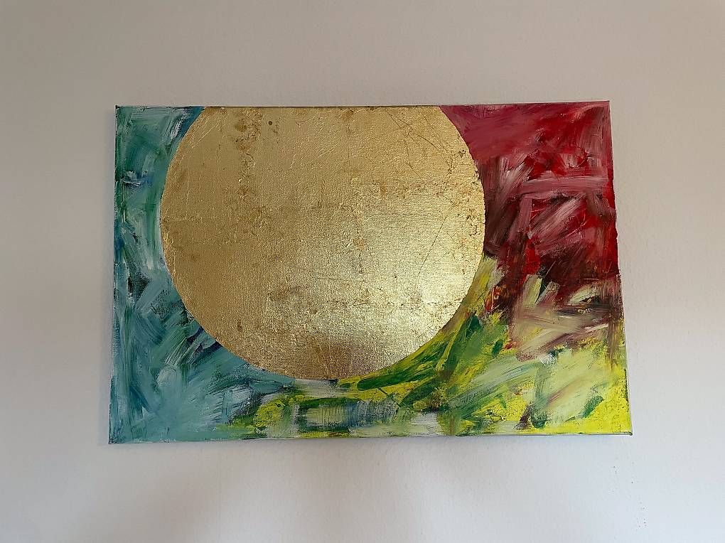 Foto & Immagini: Bild auf Leinwand mit Sonne aus Blattgold – Usato da Winterthur venduto da jellybean07
