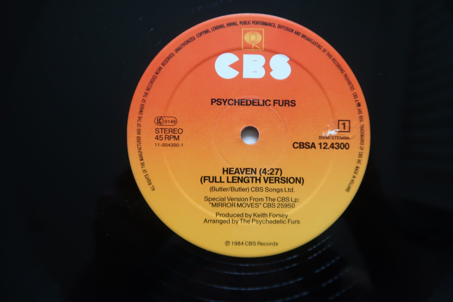 Dischi in vinile: PSYCHEDELIC FURS - HEAVEN - VINYL MAXI SINGLE – Usato da Basel venduto da Patiscat 2