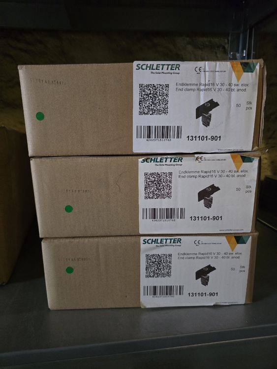 Schletter Endklemme Rapid16 V 30-40 schwarz NEU 150 Stk (Neu und ...