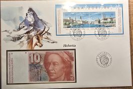 ENVELOPPE NUMISMATIQUE 10 FRANCS 1984 (UNC) NABA ZURI 1984