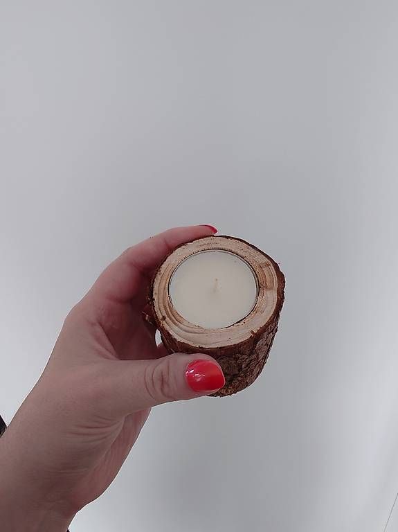Portacandele: 12 Holz-Teelichthalter, 7 cm – Usato da Winterthur venduto da CeVe95