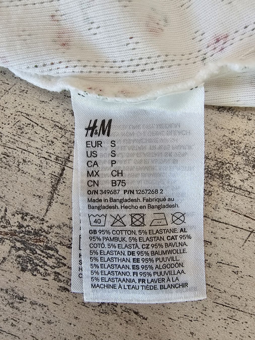 H&M Top: Top h&m Gr. S, weiss mit Blümchen – Usato da Steinebrunn venduto da sassi31 2