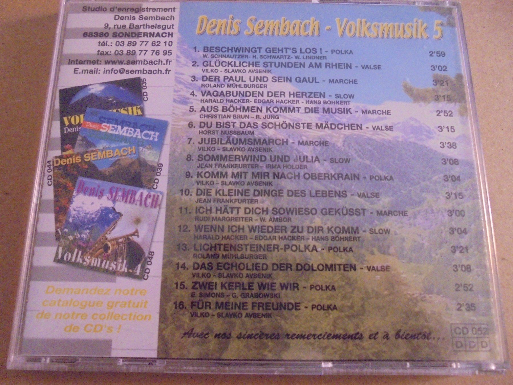 CDs: Denis Sembach " Volkmusik 5 " elsässischer schlager – Gebraucht aus Crissier von Promopost 1