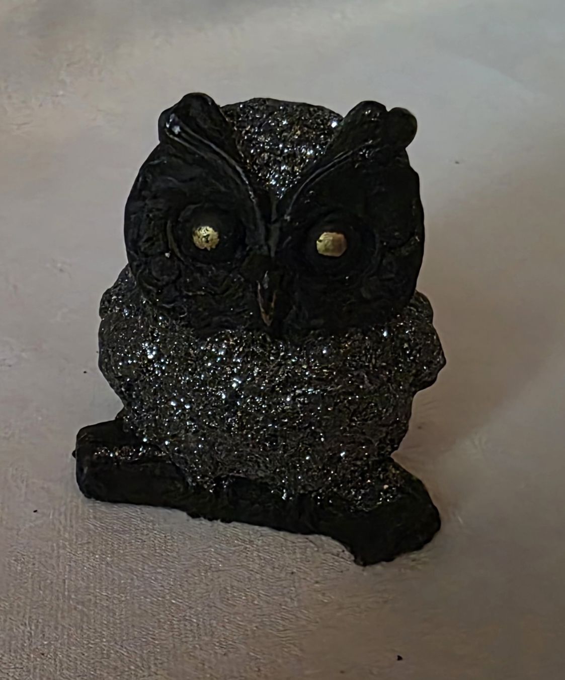 Figuren: Eule Figur Stein Schwarz mit glitzer wunder schön – Neu (gemäss Beschreibung) aus Rickenbach BL von nicole611