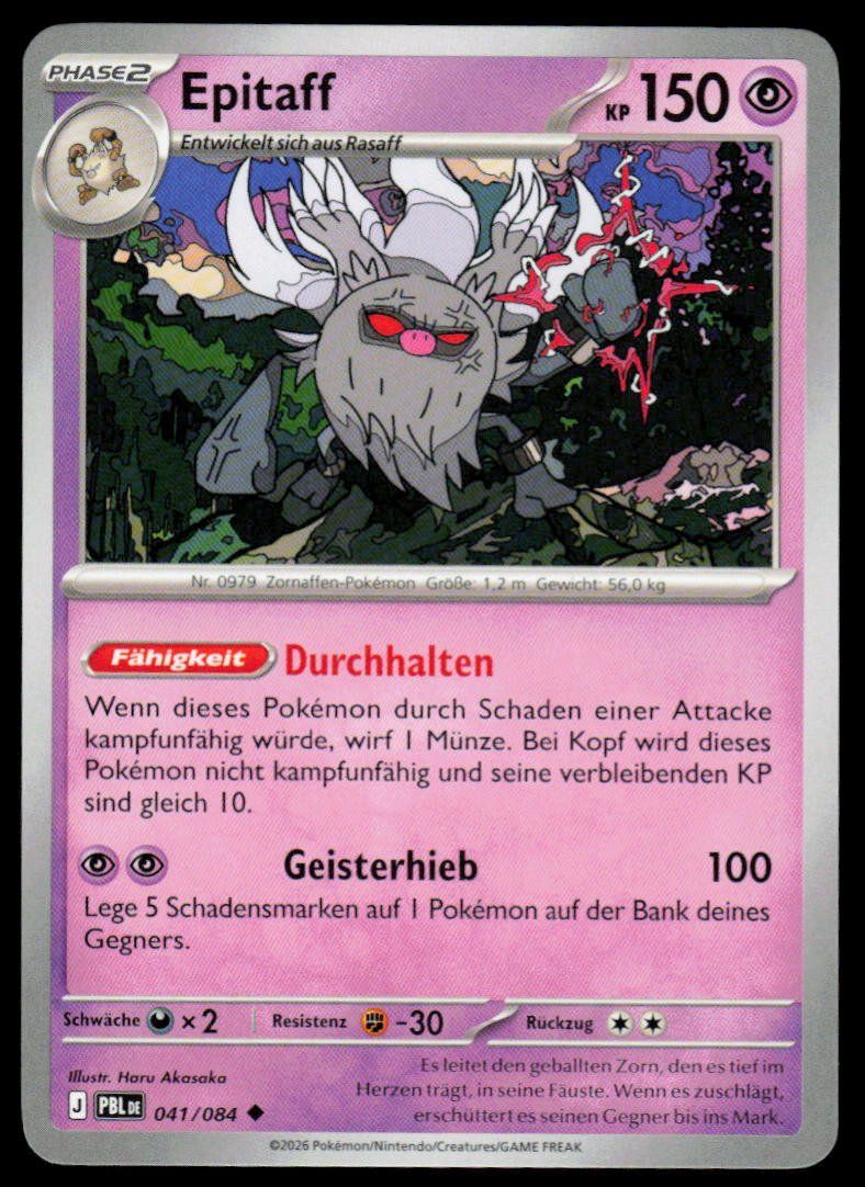 Pokémon Carte collezionabili: Pokemon Epitaff 041/084 – Usato da Herisau venduto da Pokemon2025