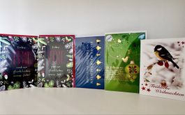 Weihnachtskarten – 5 Stück, schöne Motive, zum Beschriften